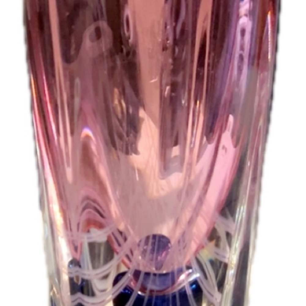 Artistic Pink and Blue Glass Vase